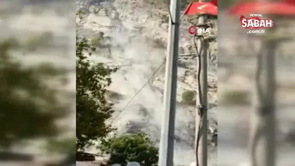 Söke’de deprem sonrası taş ocağından kopan kaya parçaları böyle yuvarlandı | Video