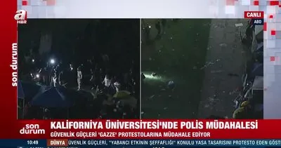 Kaliforniya Üniversitesi’nde İsrail karşıtı gösteri yapan öğrencilere polis müdahalesi! | Video
