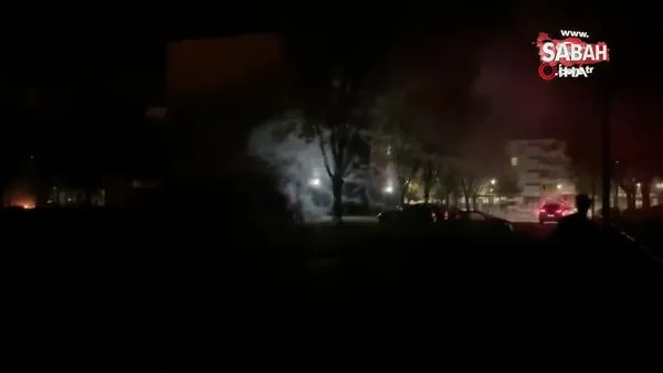Fransa’da polis operasyonuna tepki gösteren grup 13 aracı ateşe verdi | Video