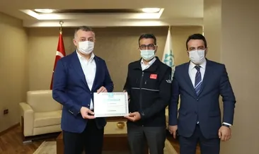 O şoförü başkan tebrik etti