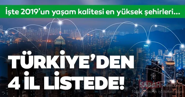 2019’un yaşam kalitesi en yüksek şehirleri belli oldu! Türkiye’den 4 il listede