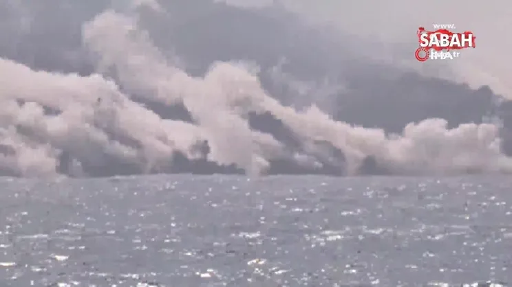 İspanya'da yanardağdan çıkan lavlar 500 metreden geniş bir kayalık oluşturdu | Video