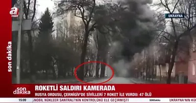 SON DAKİKA: Rusya, Çernigiv’de sivilleri roket ile vurdu! Roketli saldırı anı kamerada | Video