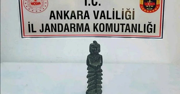 Ankara’da tarihi eser operasyonu! Hitit dönemine ait tanrıça heykeli ele geçirildi