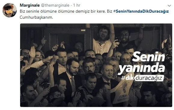 Cumhurbaşkanı Erdoğan'a dev destek! Senin yanında dik duracağız